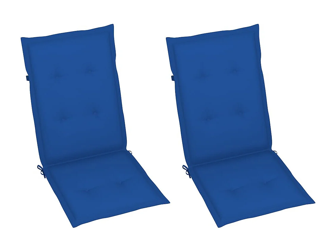 Chaises inclinables de jardin lot de 2 et coussins Bois acacia