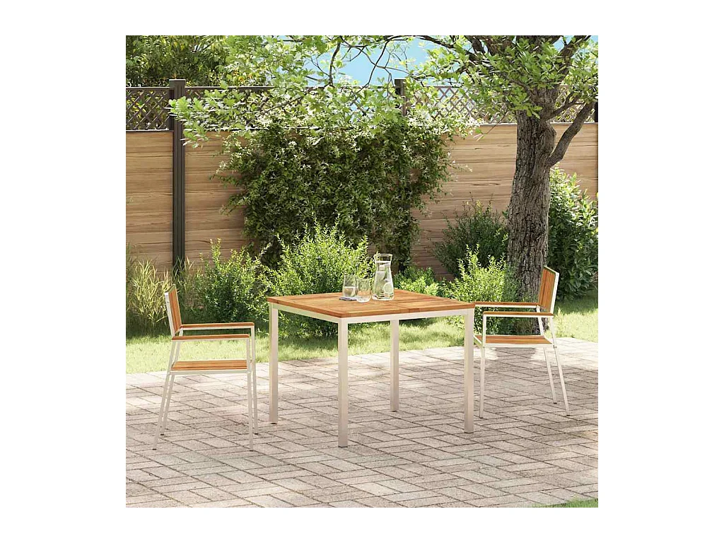 Chaise de jardin 2 pcs Marron Bois d'acacia massif