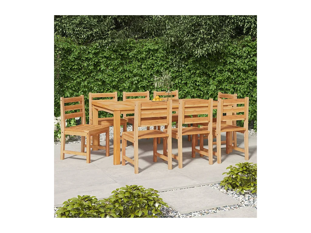 Tuinstoelenset van 8 massief teakhout