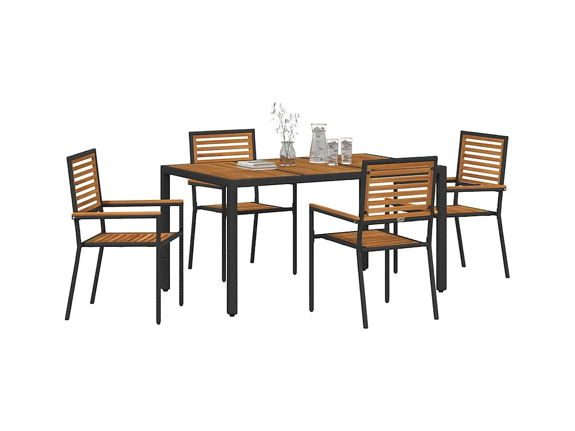 5-delige tuinset zwart