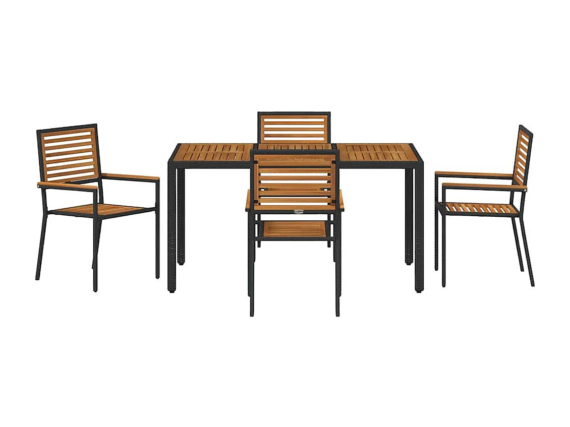 5-delige tuinset zwart