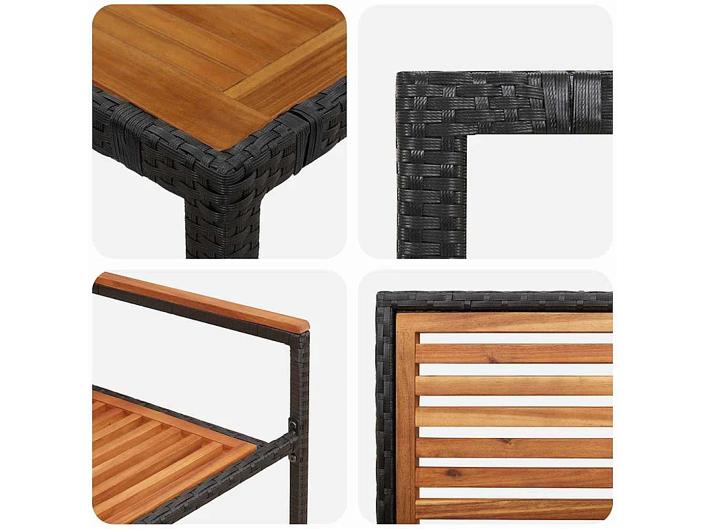Set da pranzo da giardino 5 pezzi nero