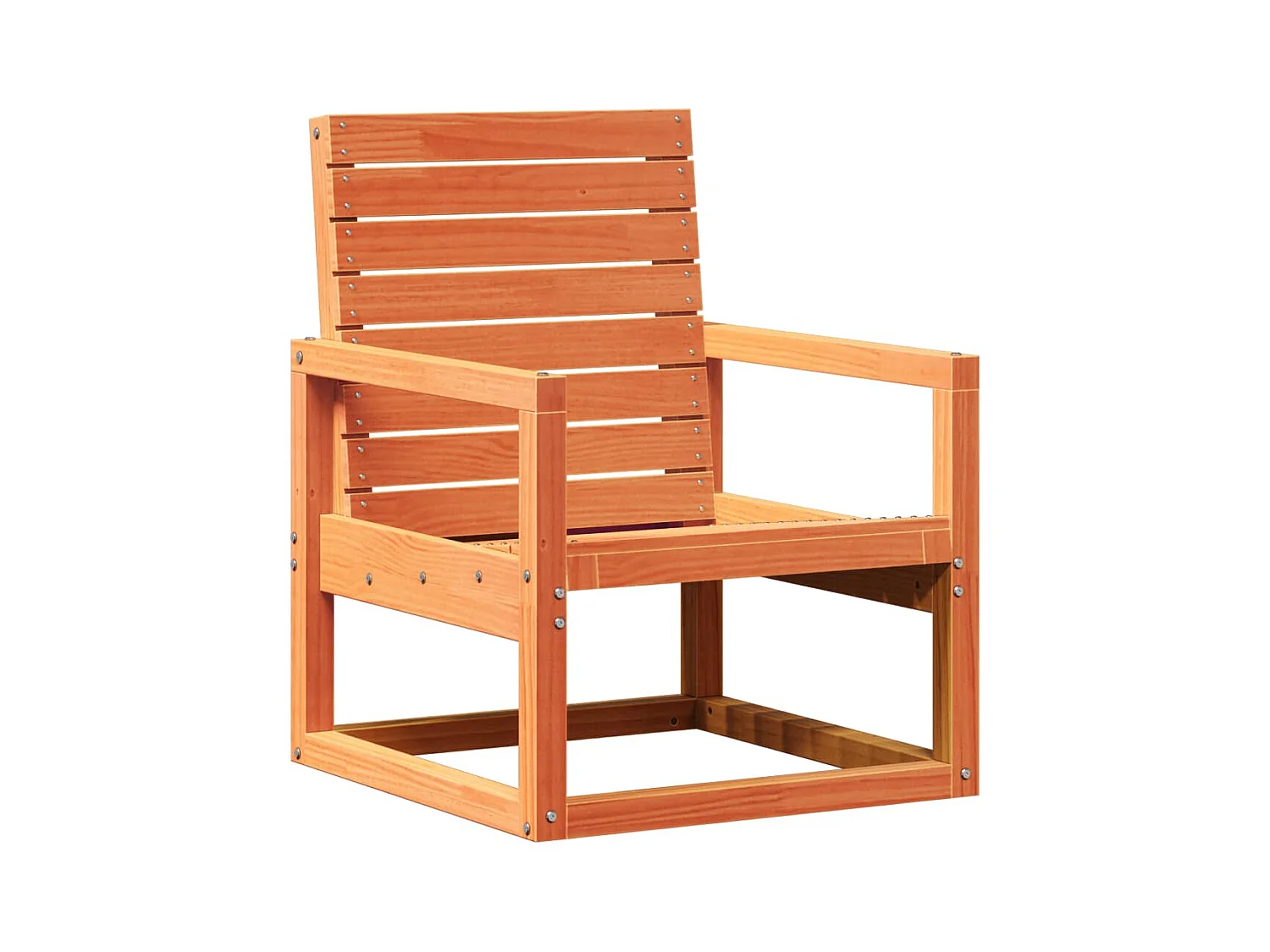 Sedia da giardino in legno massello di pino cerato marrone 57,5x63x76 cm