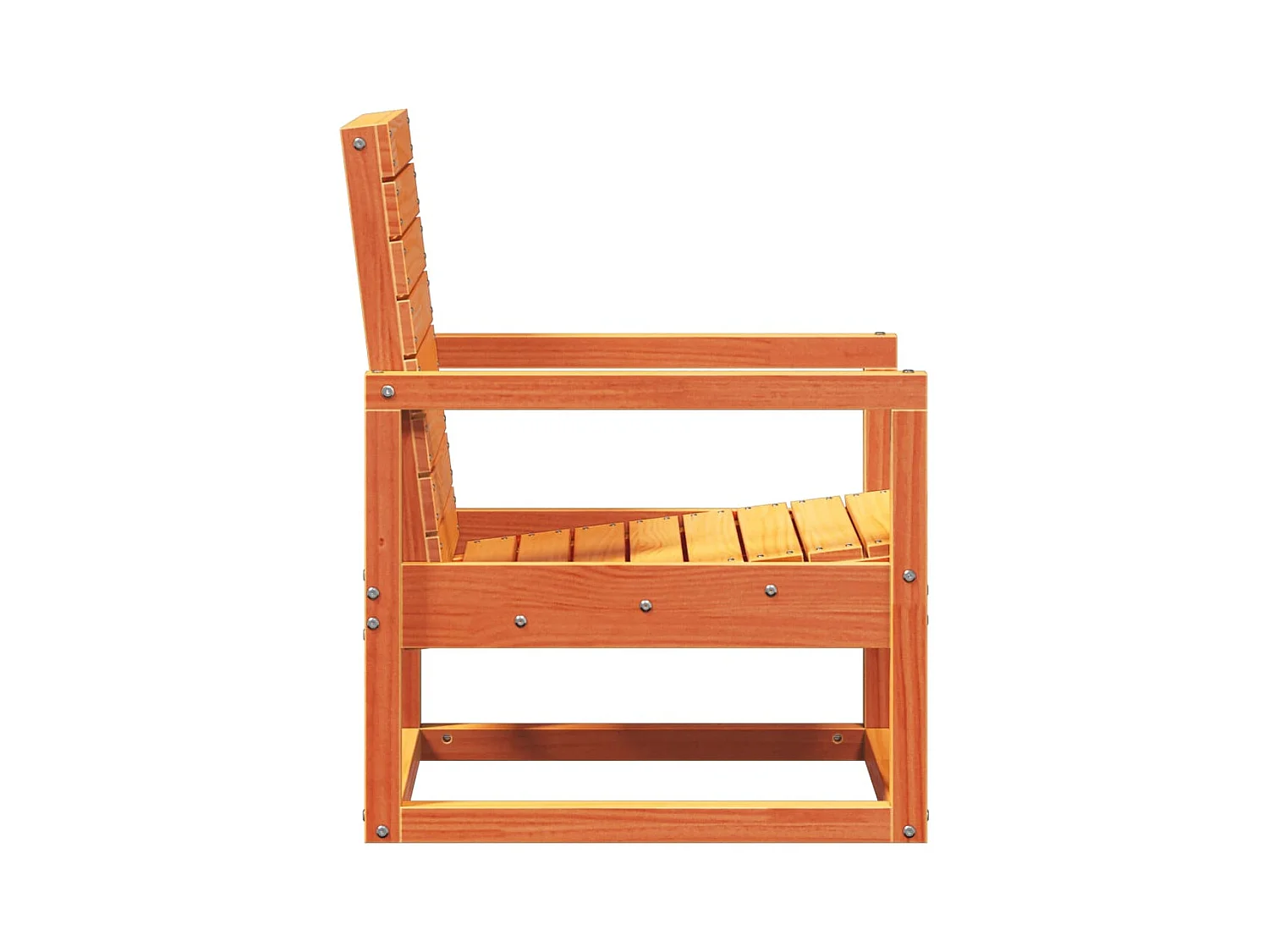 Sedia da giardino in legno massello di pino cerato marrone 57,5x63x76 cm