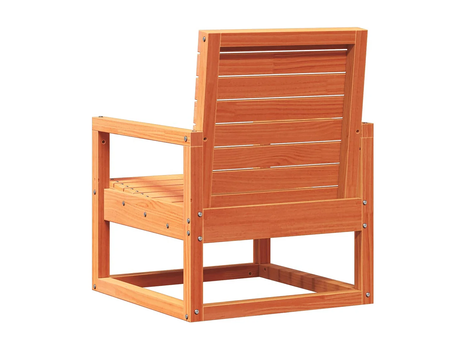 Sedia da giardino in legno massello di pino cerato marrone 57,5x63x76 cm