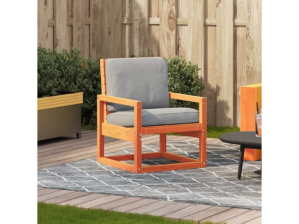 Bruine was tuinstoel 57,5x63x76 cm massief grenenhout