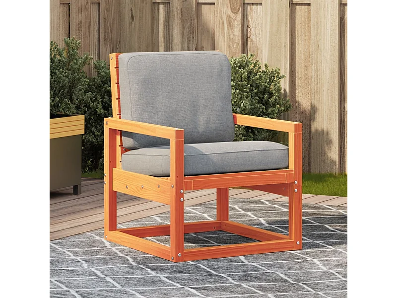 Bruine was tuinstoel 57,5x63x76 cm massief grenenhout