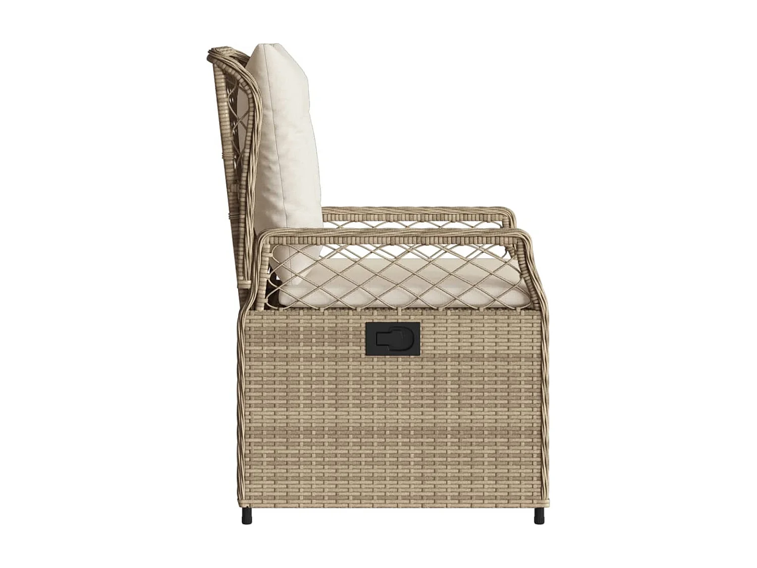 Conjunto de 2 sillas de jardín reclinables beige en resina tejida