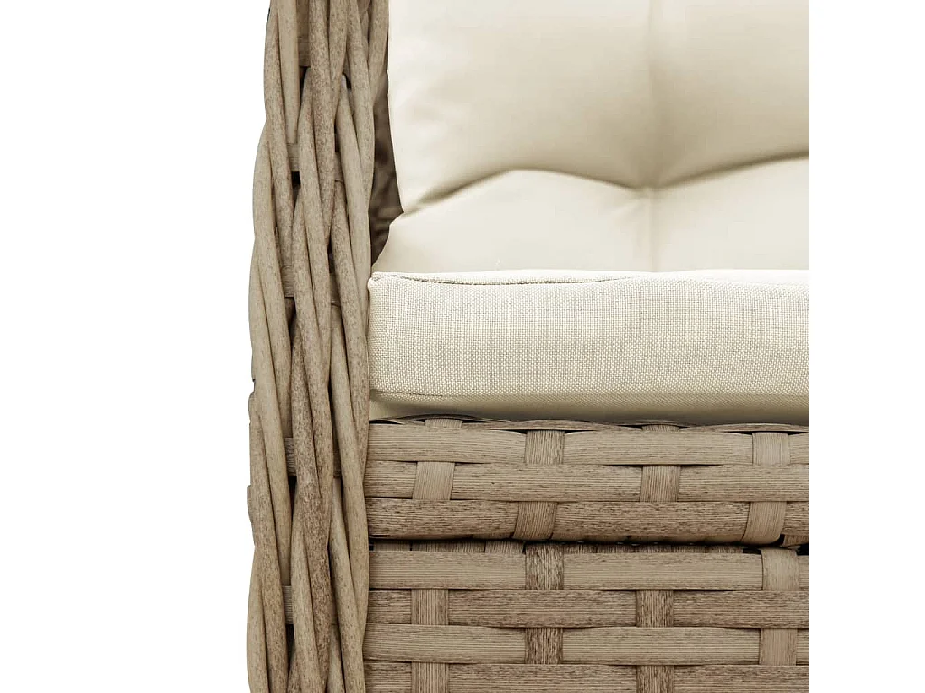 Conjunto de 2 sillas de jardín reclinables beige en resina tejida