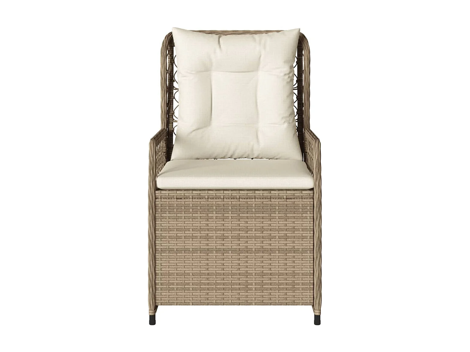 Set di 2 sedie da giardino reclinabili beige in resina intrecciata