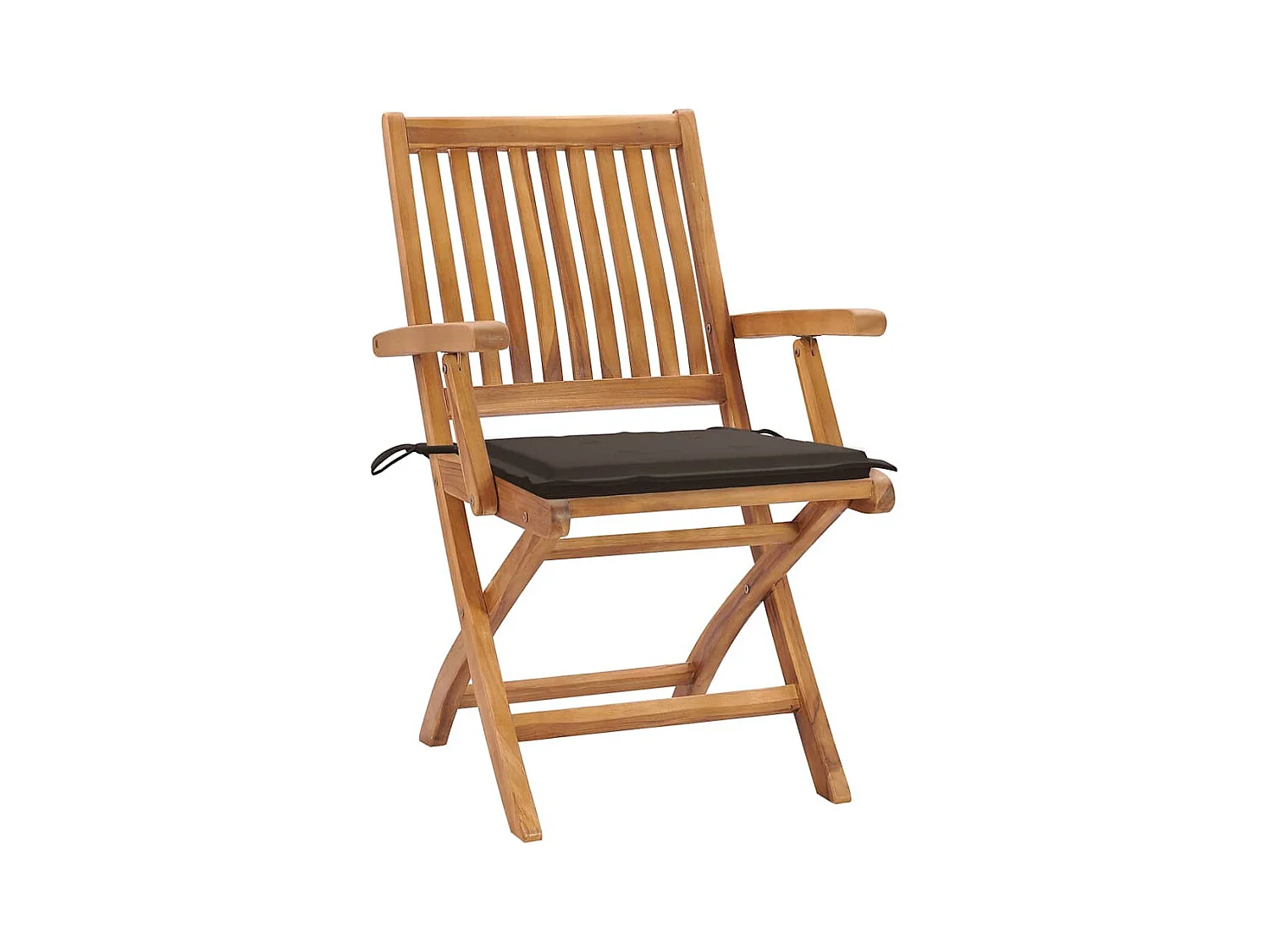 Juego de 4 sillas de jardín plegables con cojines de teca maciza