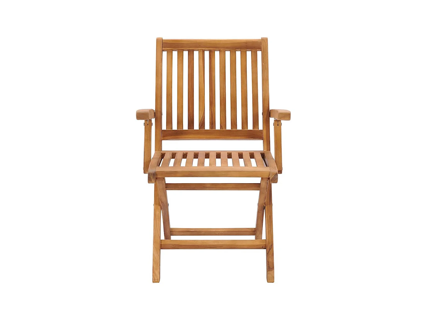 Juego de 4 sillas de jardín plegables con cojines de teca maciza