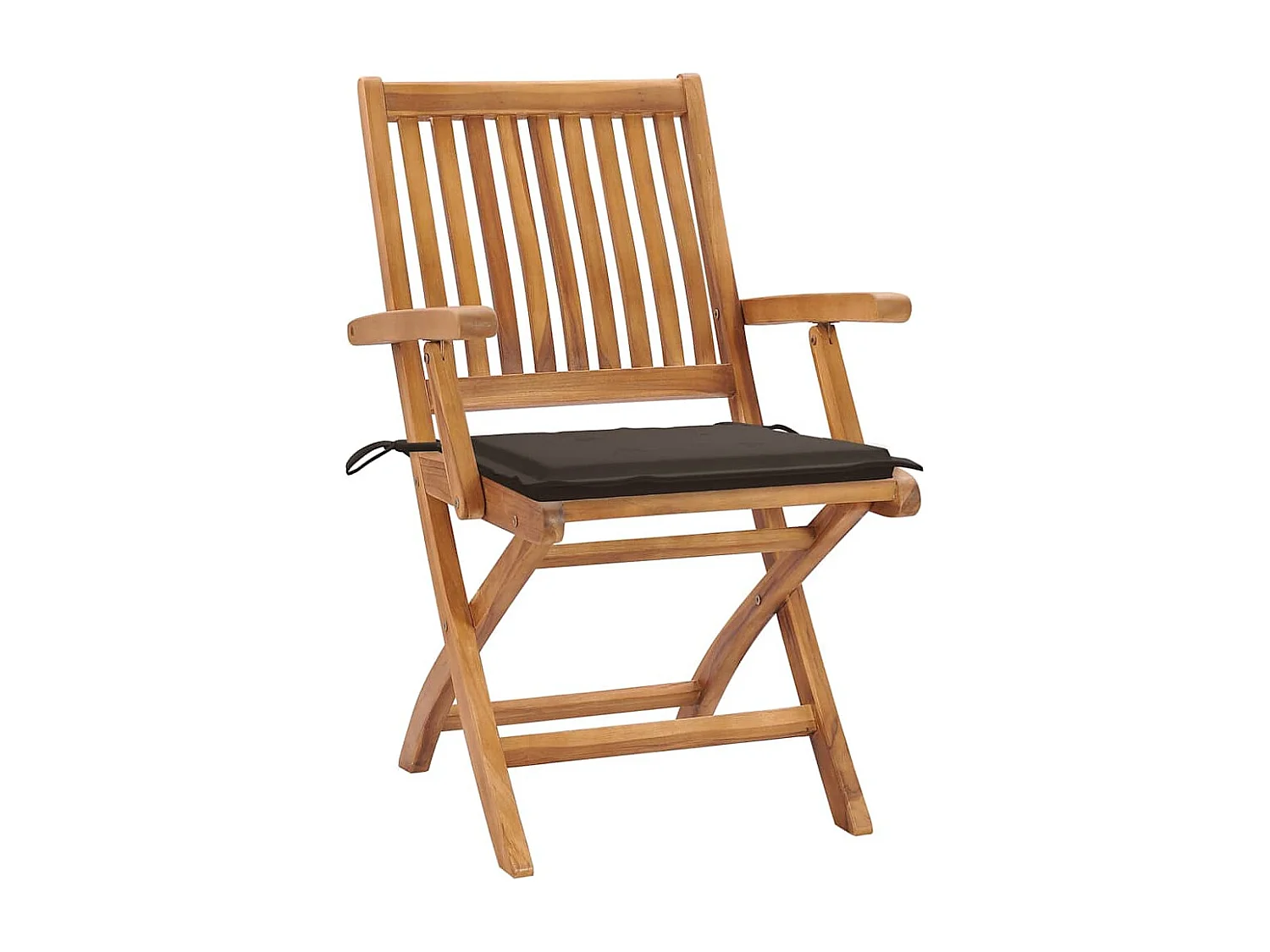 Chaises pliables de jardin avec coussins lot de 4 Teck solide