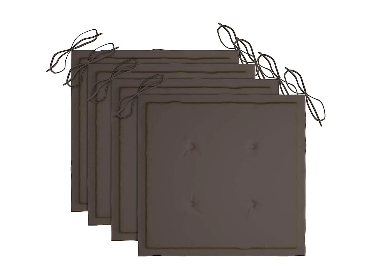 Chaises pliables de jardin avec coussins lot de 4 Teck solide