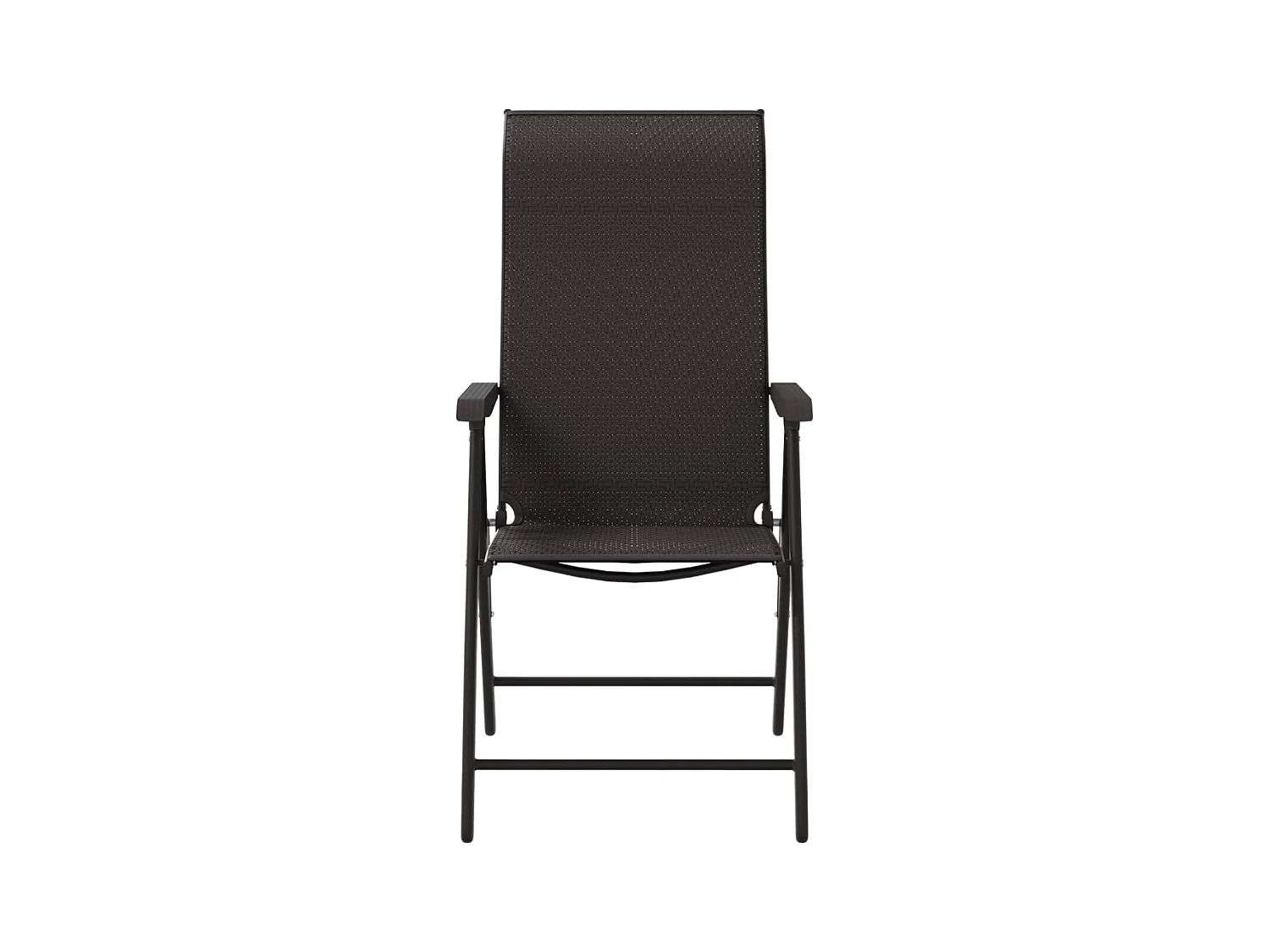 Set di 8 sedie pieghevoli da giardino in resina di vimini color caffè nero