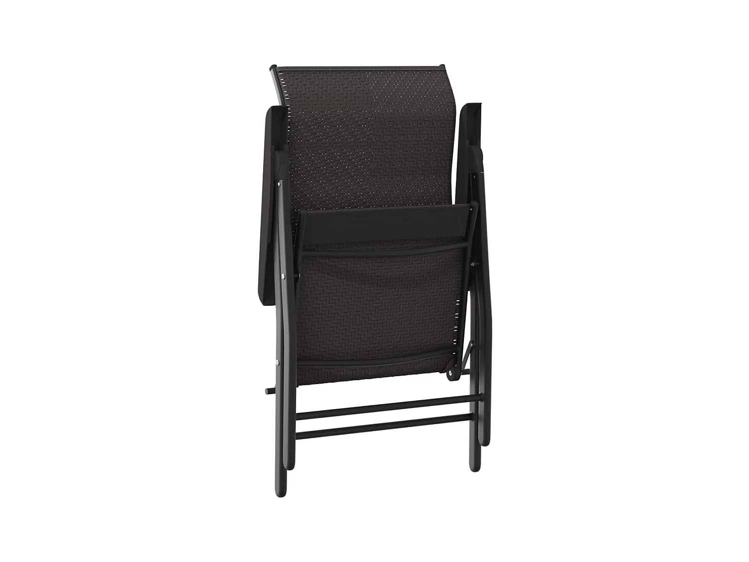 Set di 8 sedie pieghevoli da giardino in resina di vimini color caffè nero