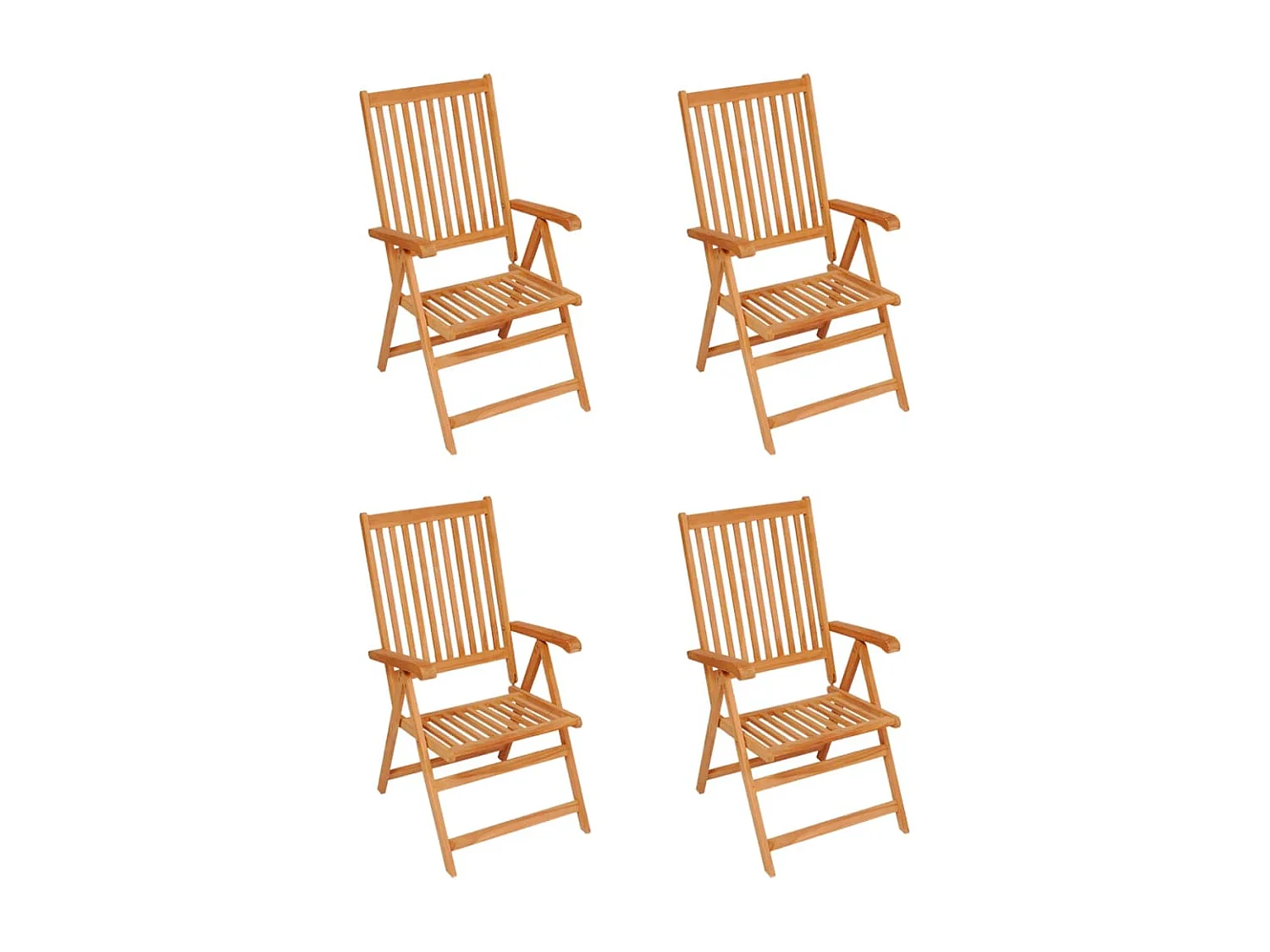 Chaises de jardin lot de 4 avec coussins bleu royal Bois teck