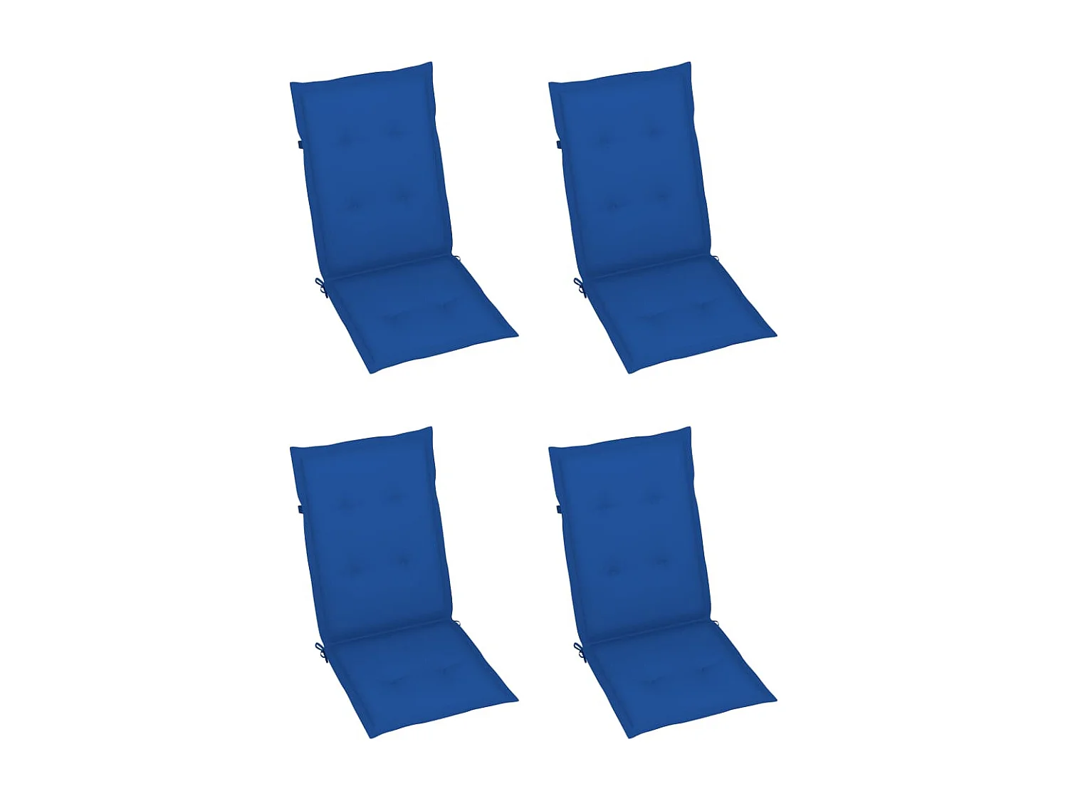 Chaises de jardin lot de 4 avec coussins bleu royal Bois teck