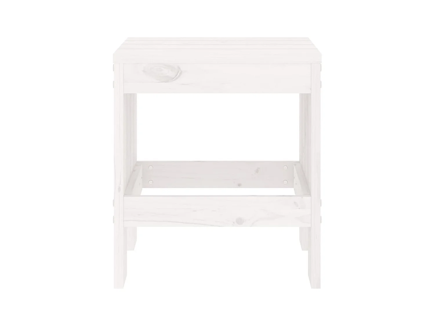 Set di 2 sgabelli da giardino bianchi 40x36x45 cm in legno di pino massello