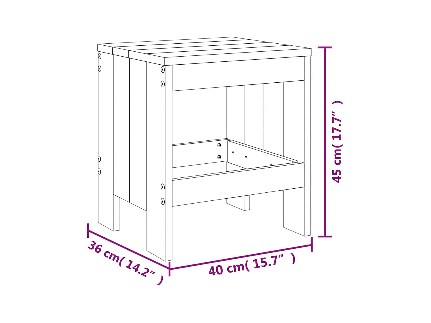 Tuinstoelen set van 2 wit 40x36x45 cm massief grenenhout