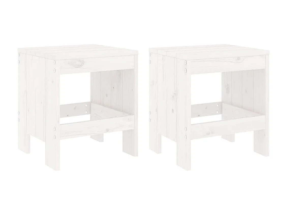Tuinstoelen set van 2 wit 40x36x45 cm massief grenenhout