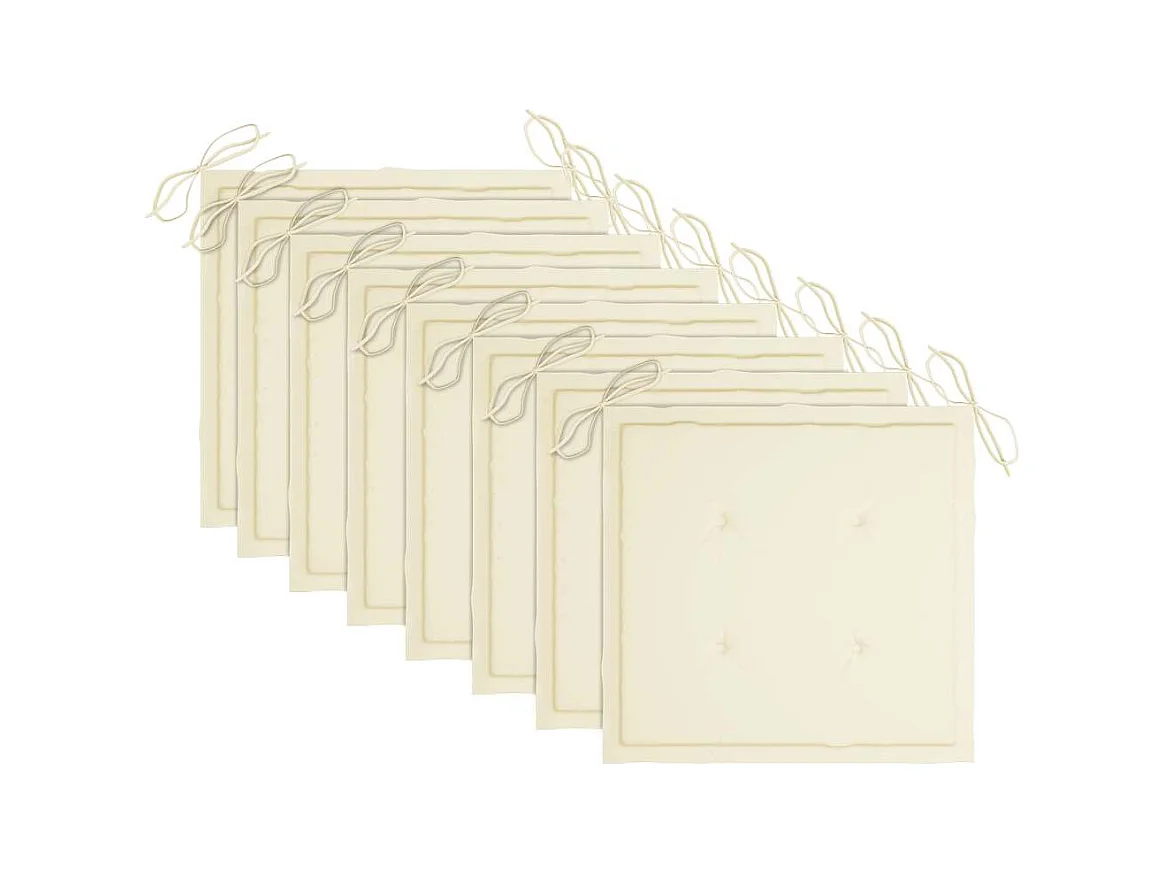 Chaises pliables d'extérieur lot de 8 et coussins Bois d'acacia