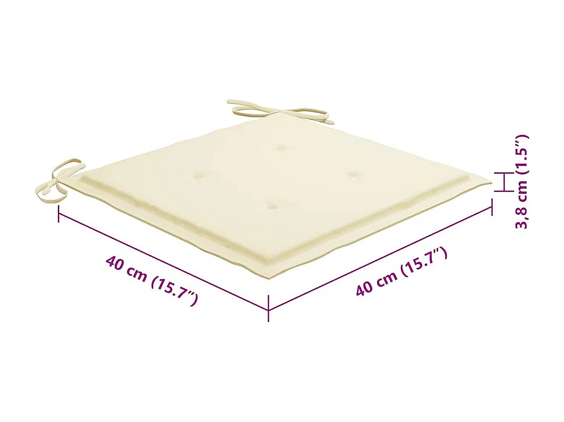 Chaises pliables d'extérieur lot de 8 et coussins Bois d'acacia