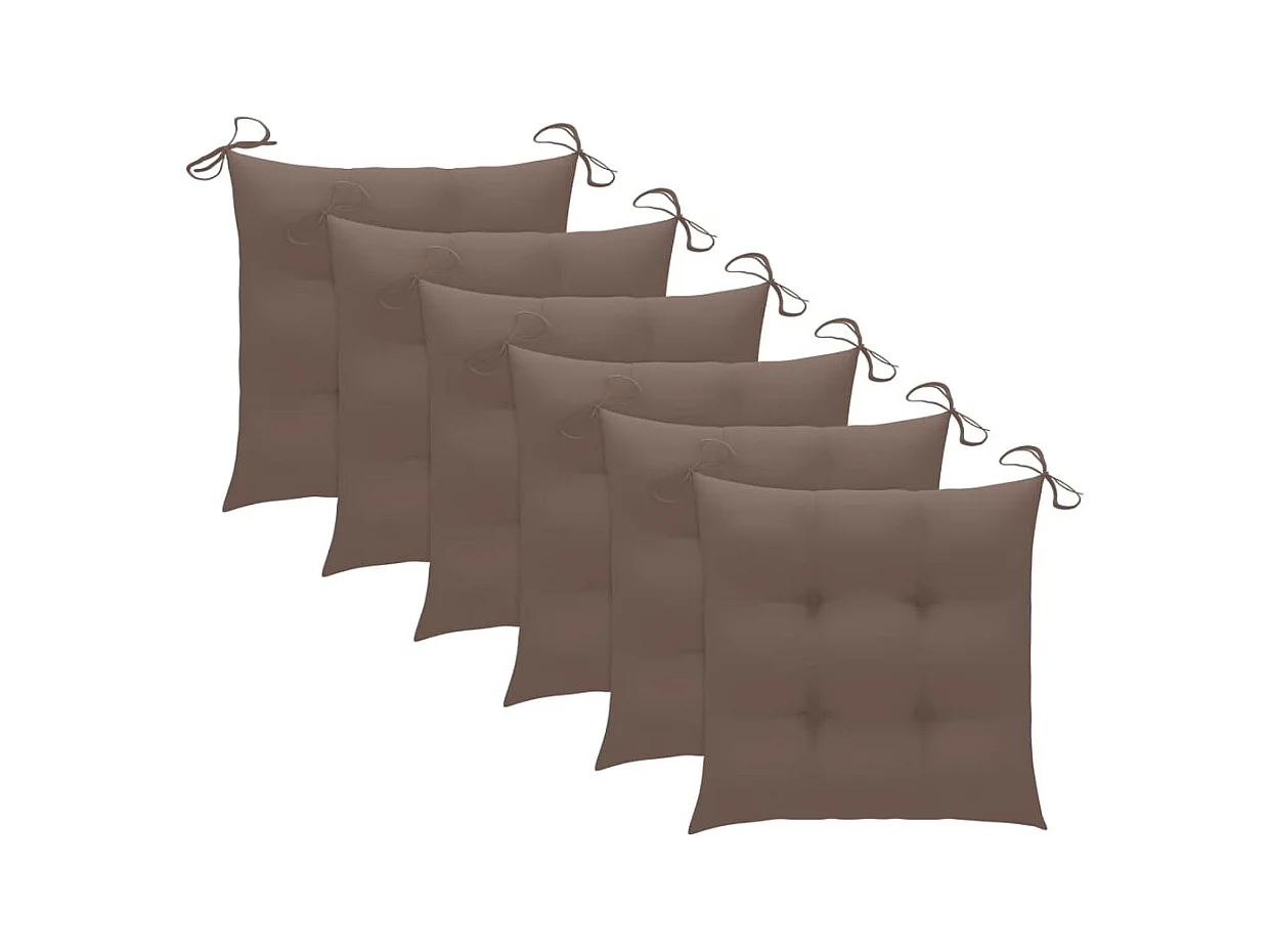 Juego de 6 sillas de comedor para exterior y cojines de acacia maciza