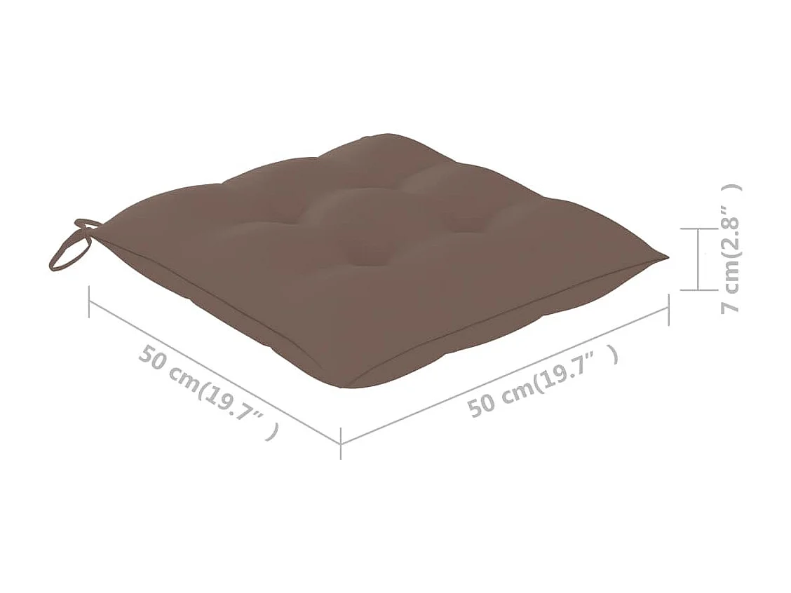 Set di 6 sedie da pranzo per esterni e cuscini in legno massello di acacia