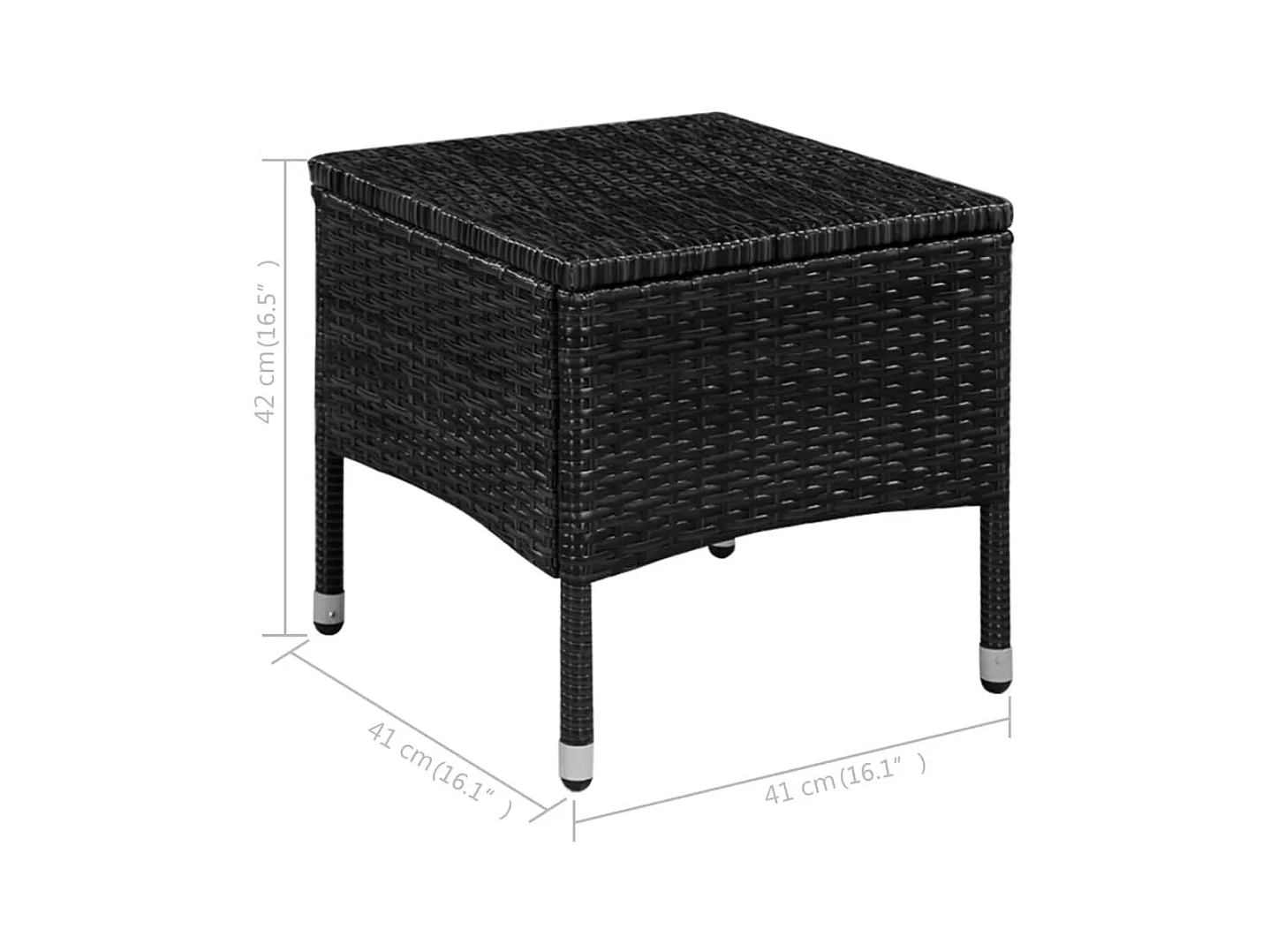 Chaise et tabouret d'extérieur et coussins Résine tressée Noir