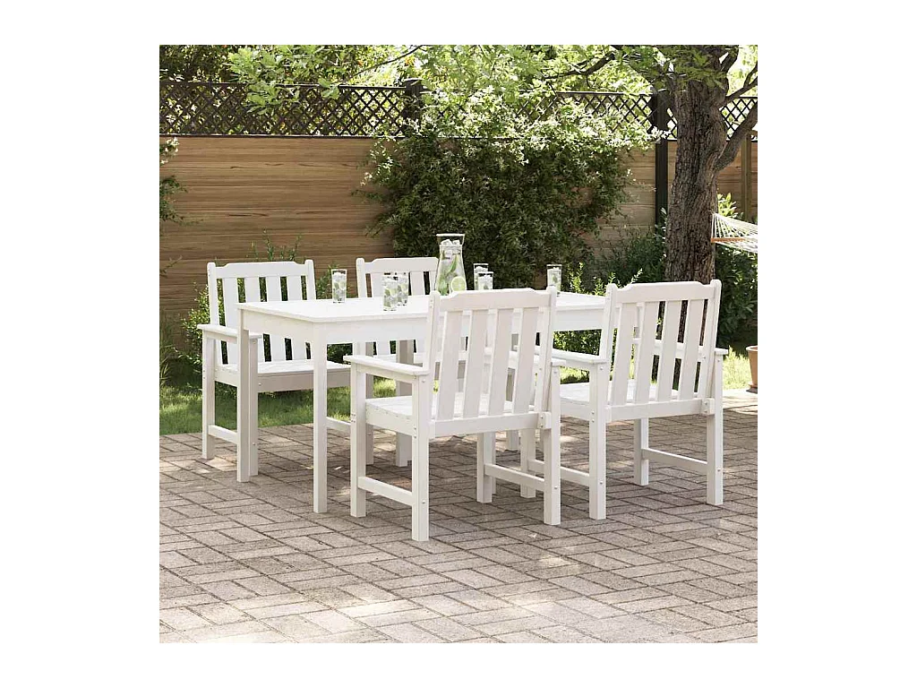 Chaise de jardin. 4 pcs Blanc 65.5 x 55.5 x 88cm Plastique