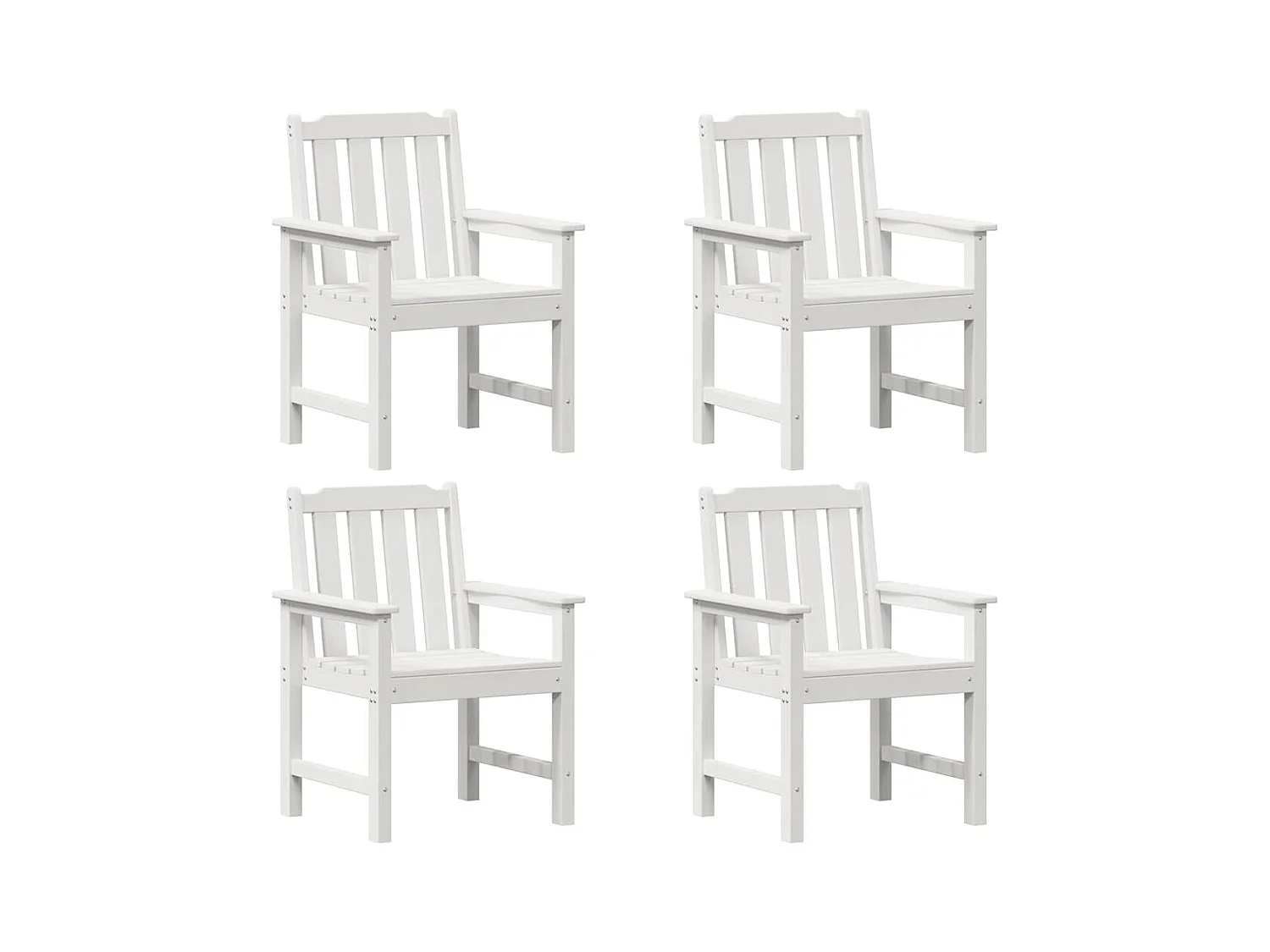 Chaise de jardin. 4 pcs Blanc 65.5 x 55.5 x 88cm Plastique
