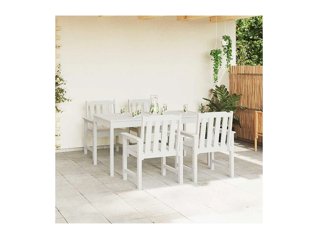 Chaise de jardin. 4 pcs Blanc 65.5 x 55.5 x 88cm Plastique