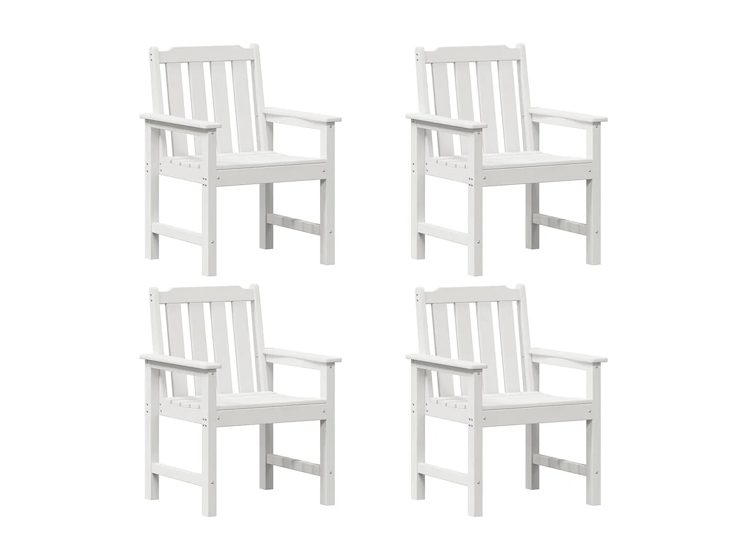 Chaise de jardin. 4 pcs Blanc 65.5 x 55.5 x 88cm Plastique
