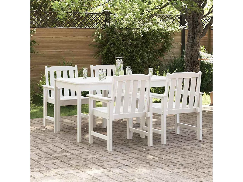 Chaise de jardin. 4 pcs Blanc 65.5 x 55.5 x 88cm Plastique