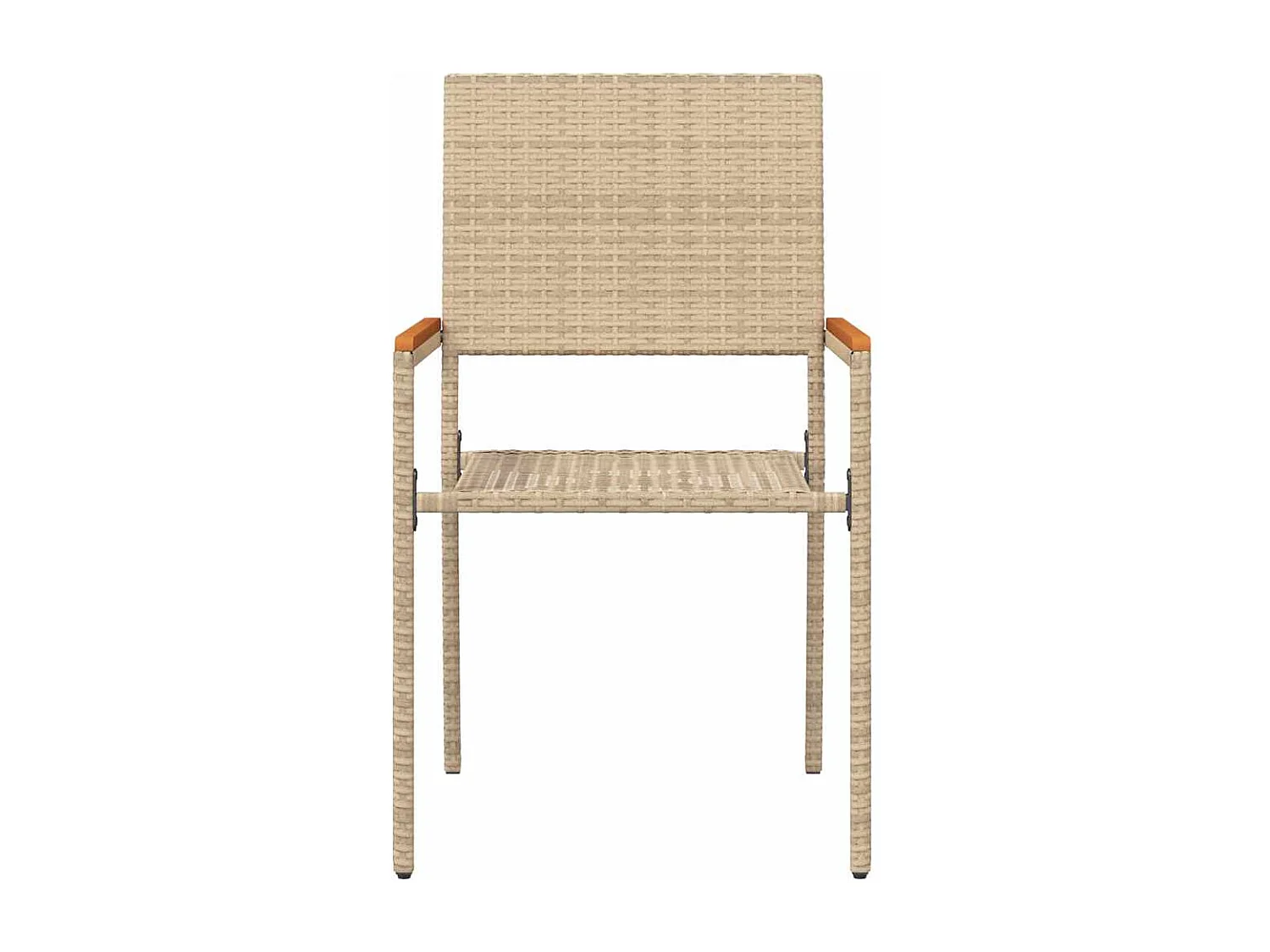 4 stuks stapelbare tuinstoelen crème, bruin