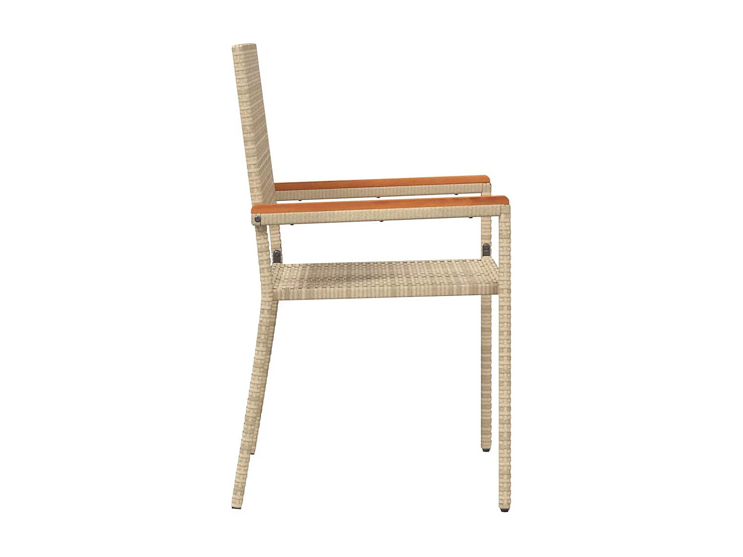 4 stuks stapelbare tuinstoelen crème, bruin