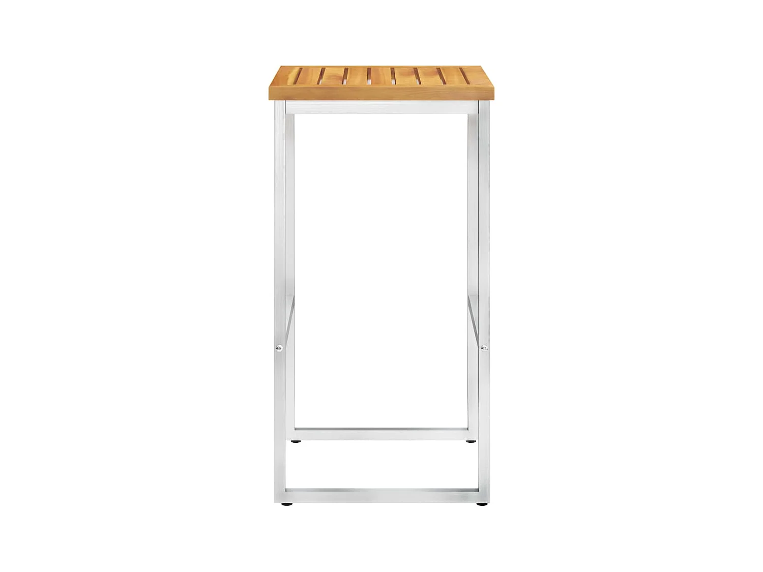 Juego de 4 sillas de bar de madera maciza de acacia/acero inoxidable