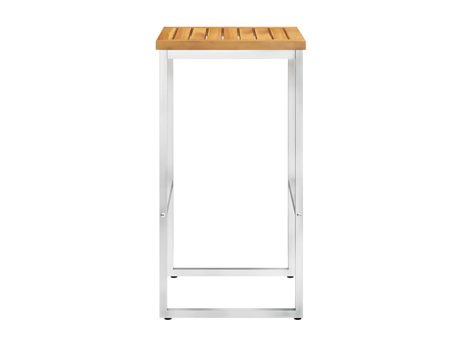 Juego de 4 sillas de bar de madera maciza de acacia/acero inoxidable