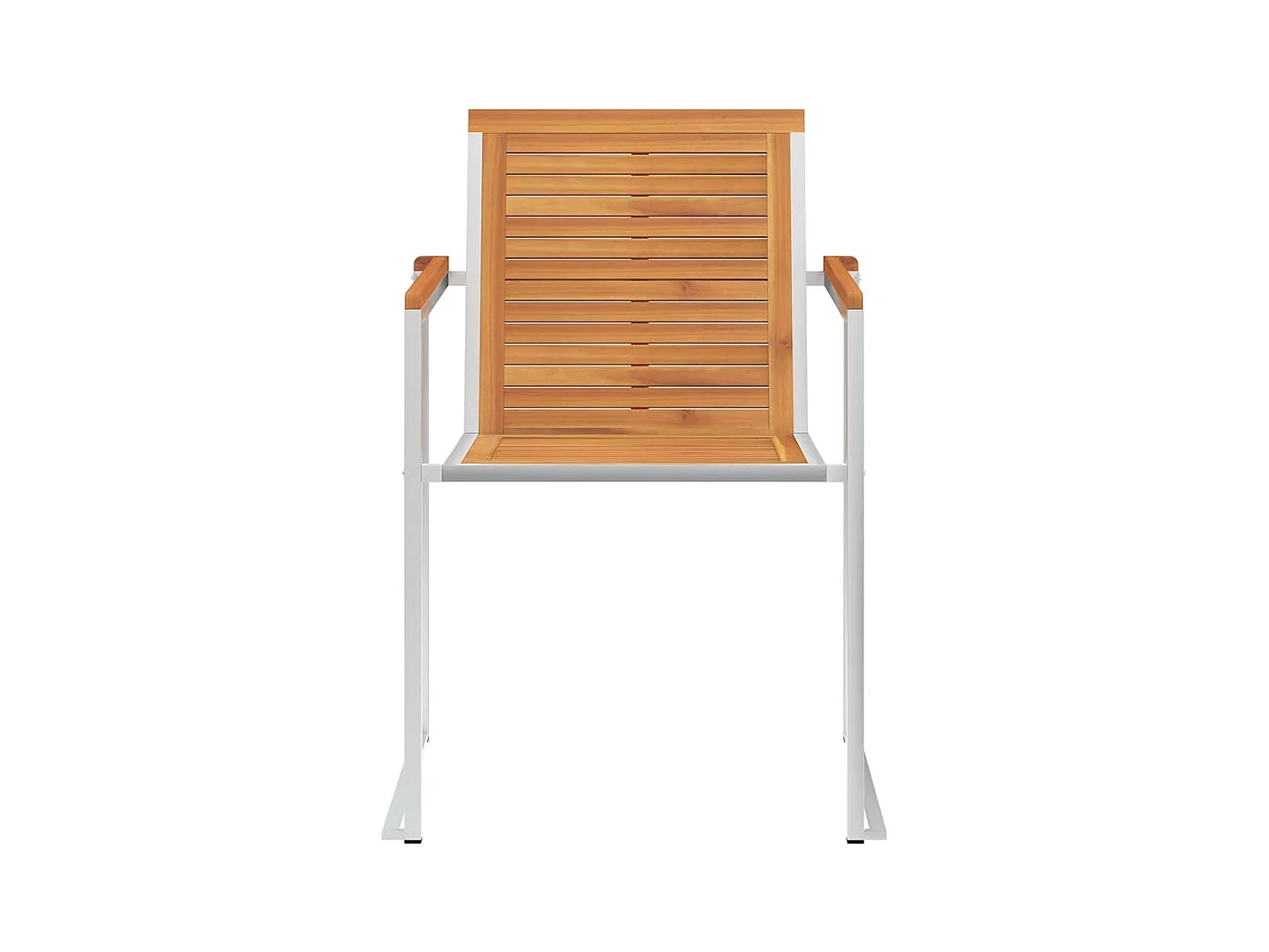 Juego de 4 sillas de jardín con cojines Madera maciza de acacia