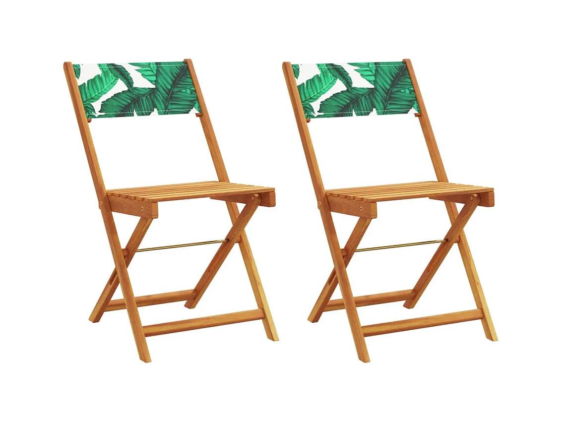 Bistrostoelen set van 2 met acacia bladmotief en stof