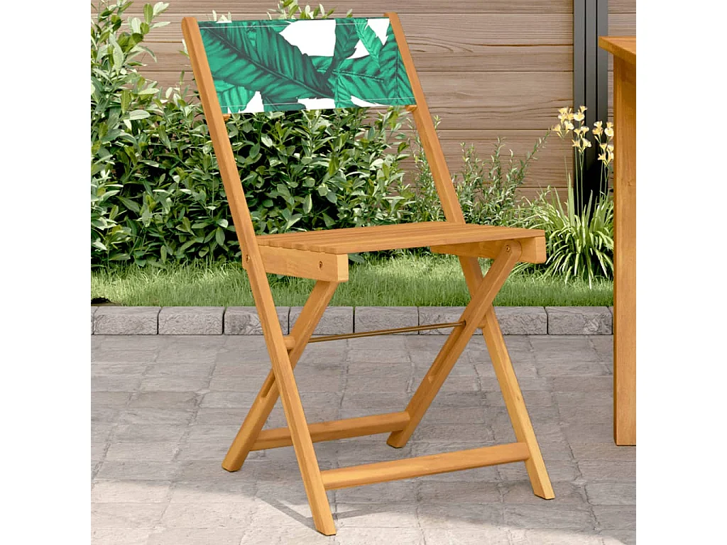 Chaises de bistrot lot de 2 motif de feuilles acacia et tissu