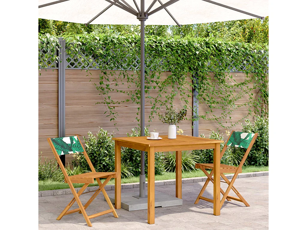 Chaises de bistrot lot de 2 motif de feuilles acacia et tissu