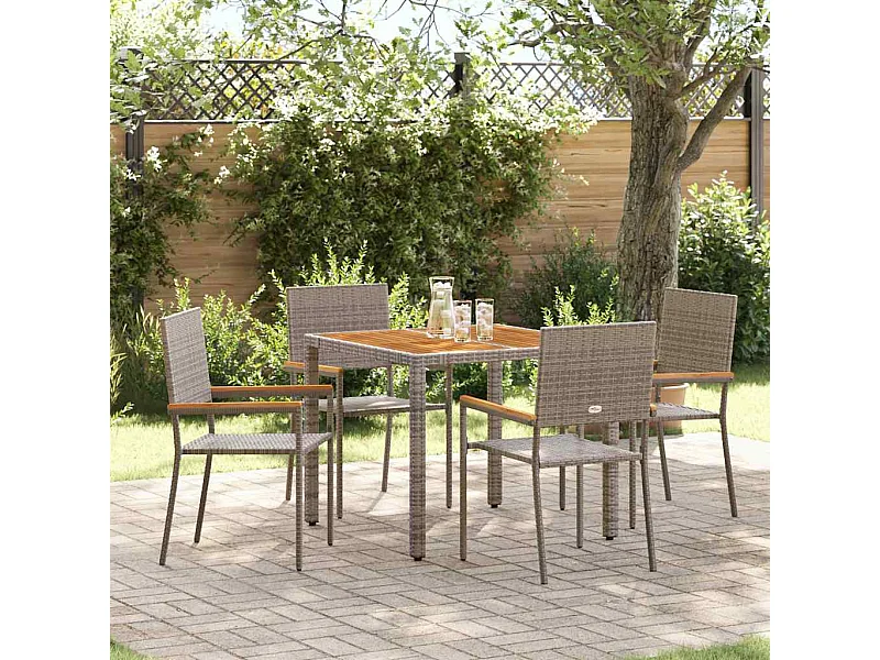 5-delige tuinset, grijs