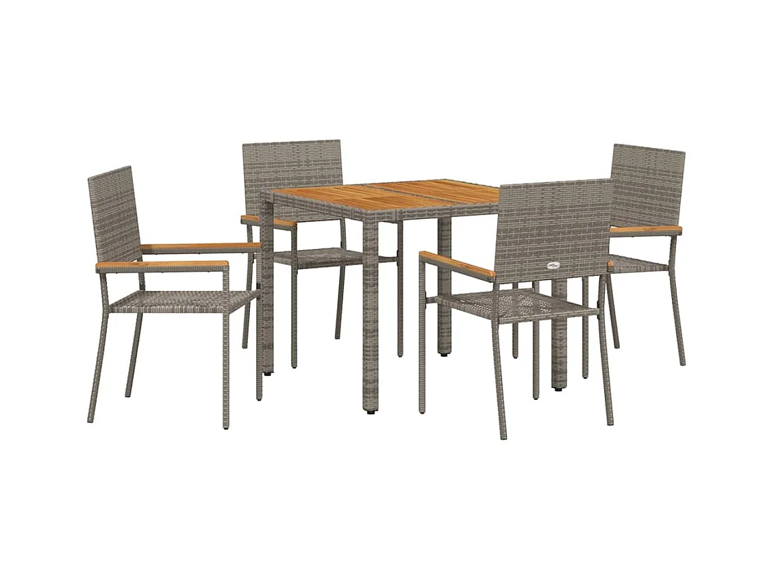 5-delige tuinset, grijs