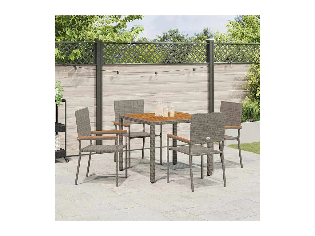 5-delige tuinset, grijs