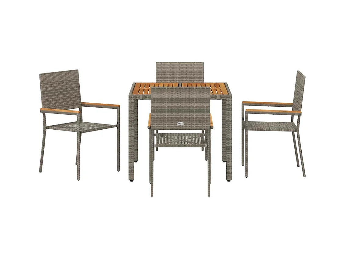 5-delige tuinset, grijs