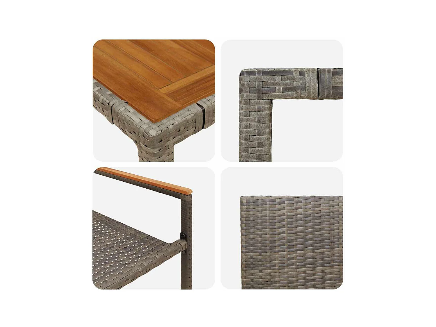 5-delige tuinset, grijs