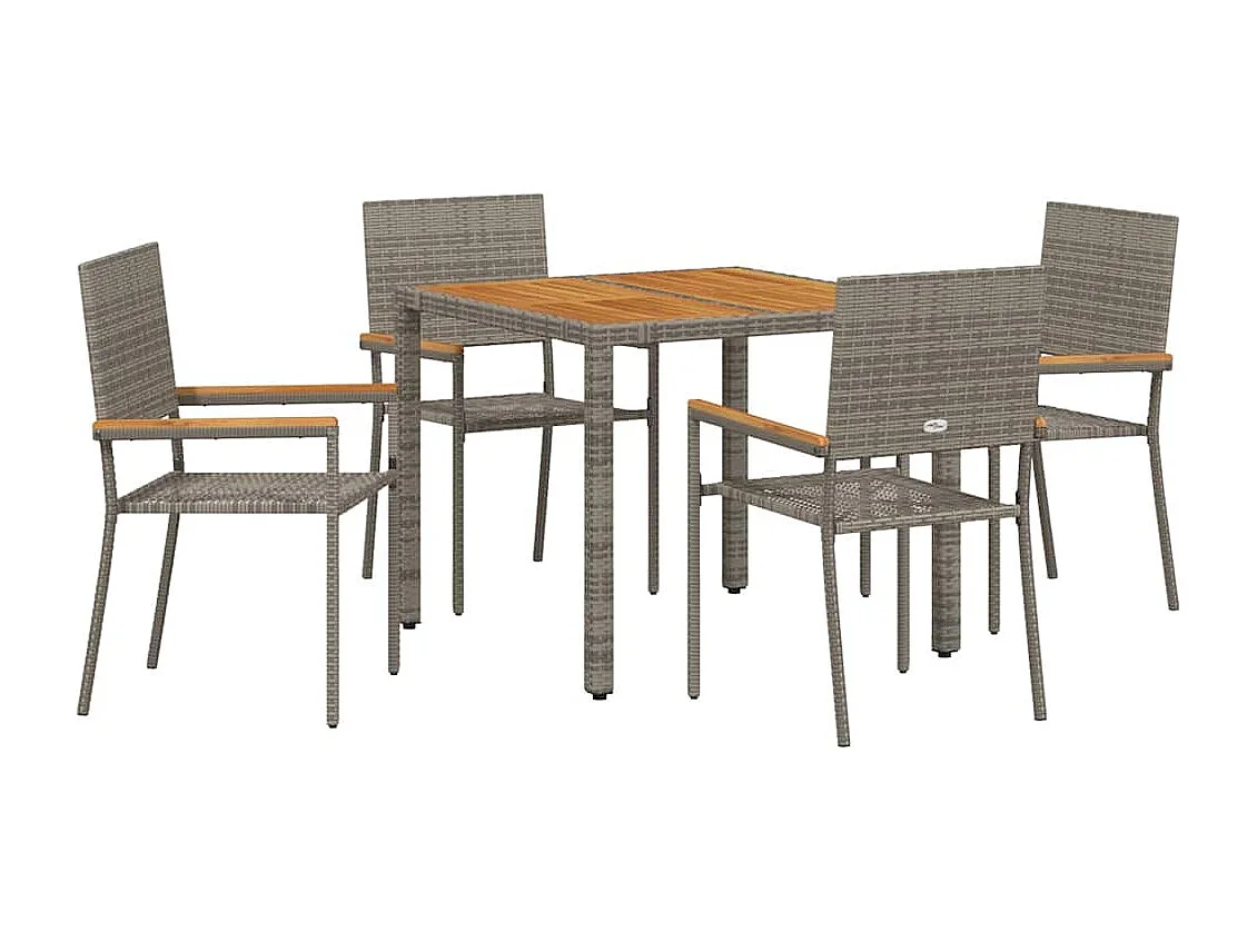 5-delige tuinset, grijs