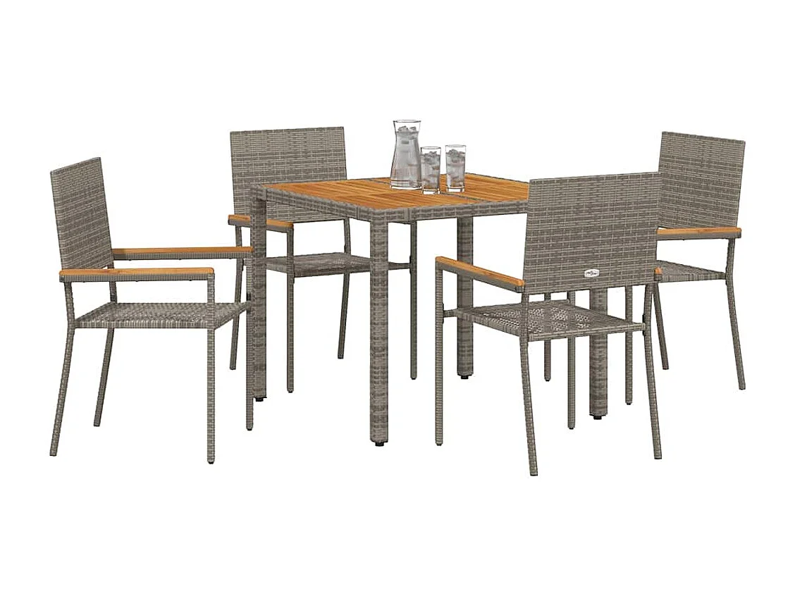 5-delige tuinset, grijs